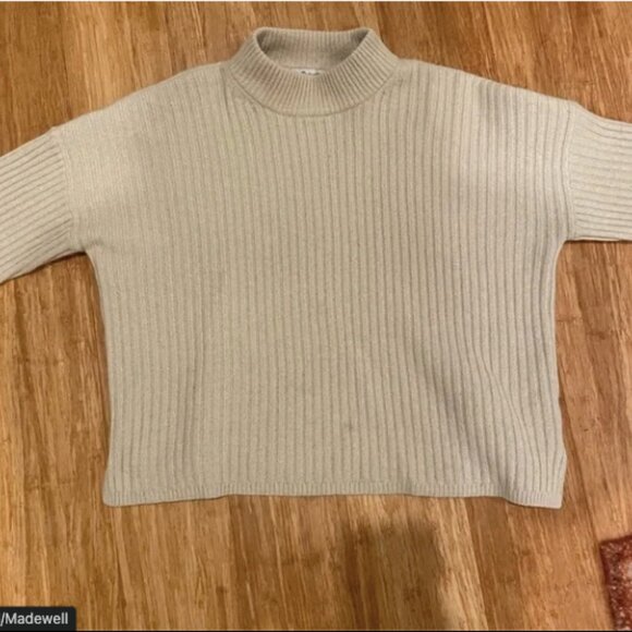 Madewell Cashmere Ribbed Mockneck Sweater - Picture 4 of 5